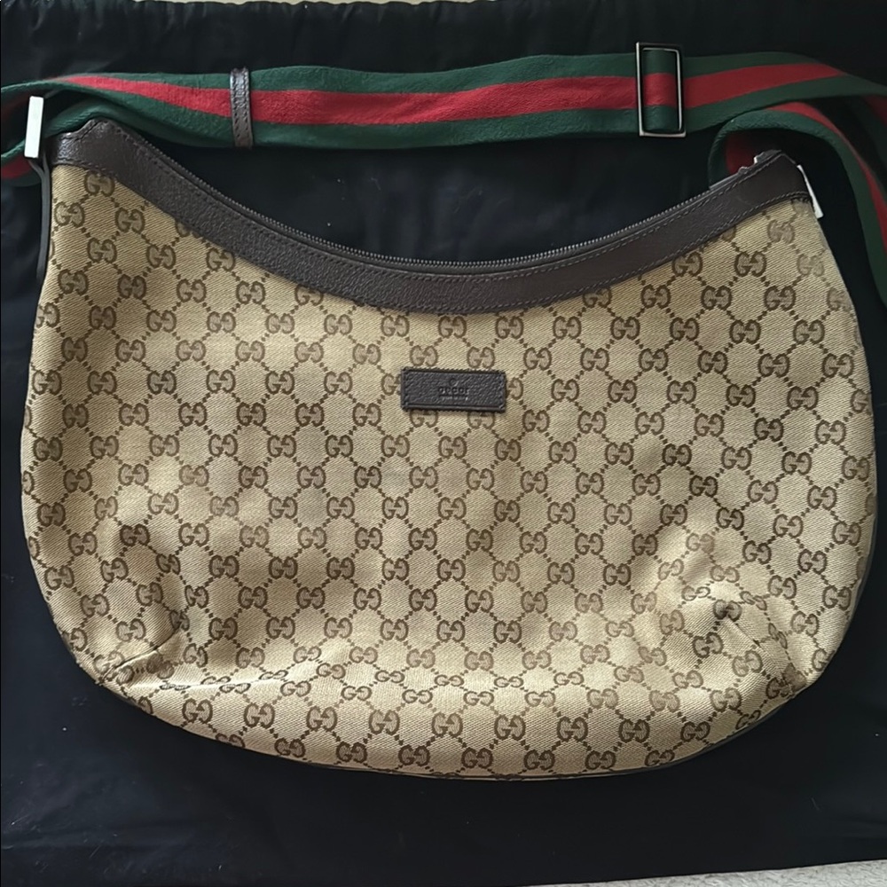 Gucci Tan and Brown GG Pattern Shoulder Bag